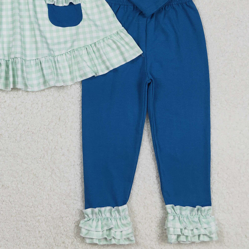 RTS NO MOQ (In stock)GLP2625 Baby Girls Winter Outfits Girls Nativity Pockets Tunic Leggings Christmas Theme Children's Outfit Set for Holiday Events