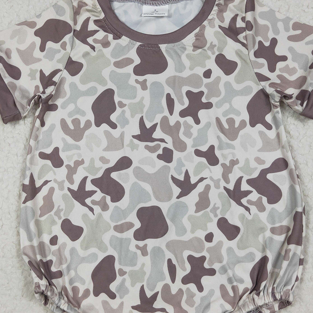 SR3141 RTS NO MOQ Baby Boys Summer Rompers Short sleeves duck camo baby boy summer romper