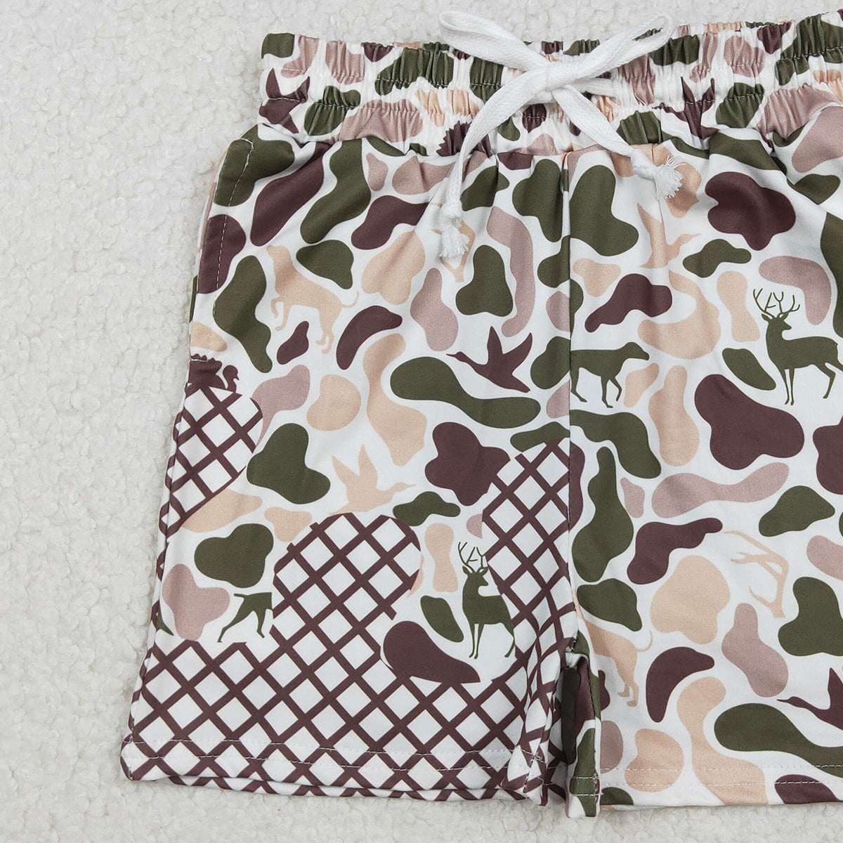 10.23 RTS NO MOQ (In stock)SS0652 Baby Boys Summer Shorts Baby Boys Dog Duck Deer Camo Drip Shorts Bottom