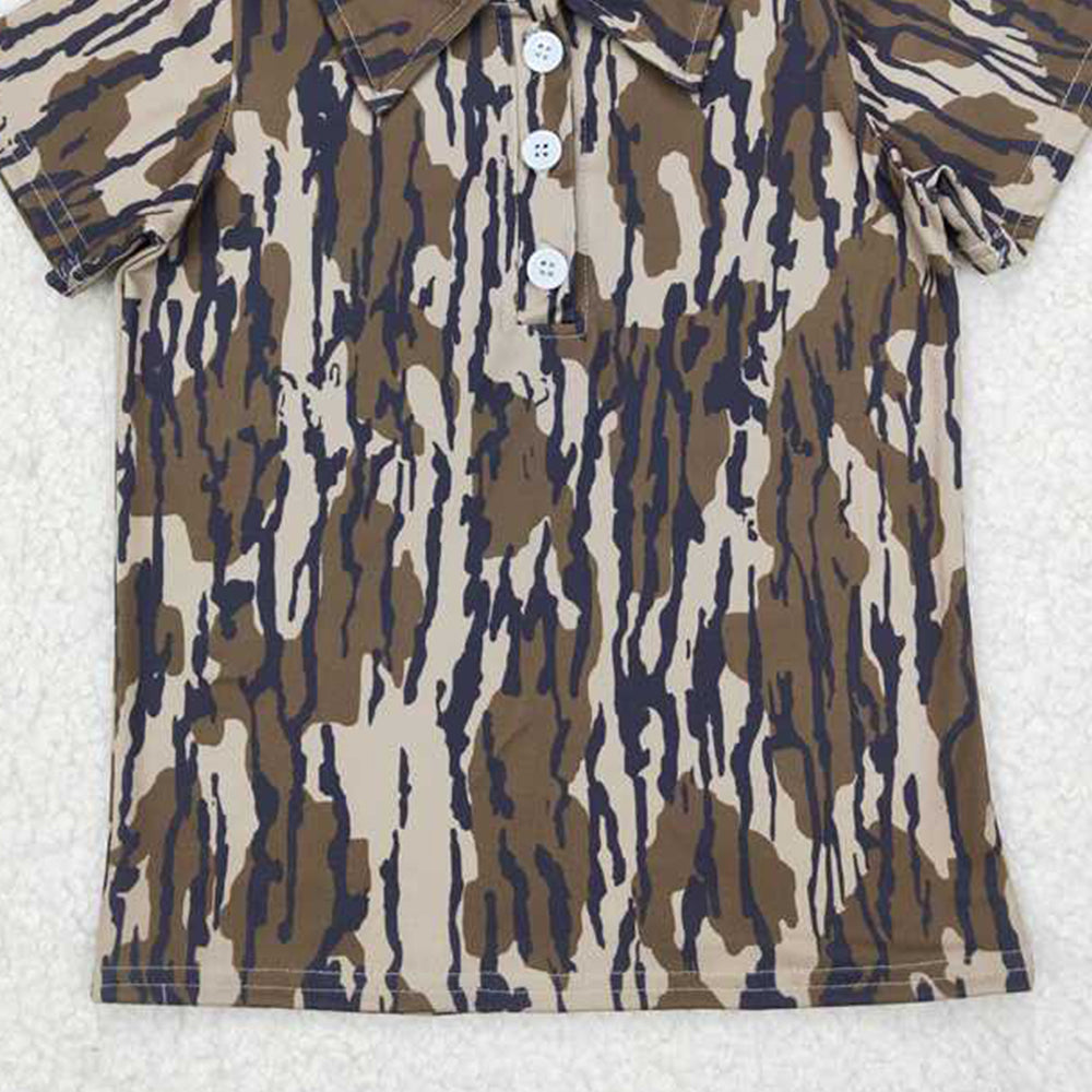 4.12 BT1207 RTS NO MOQ Bottomland camo short sleeves boys polo shirt