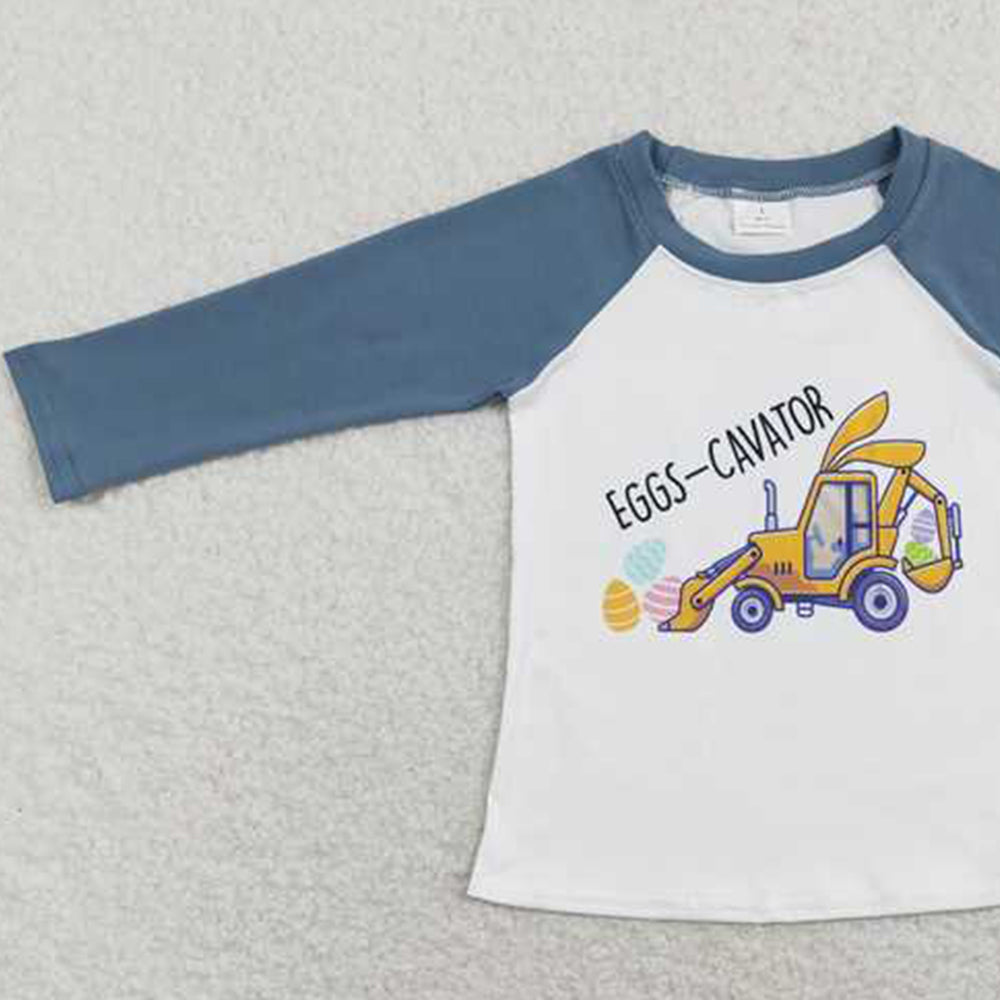 BT0499 New Rts No Moq 8-9 Days By Air Arrived it Eggs-cavator long sleeves baby kids easter raglan
