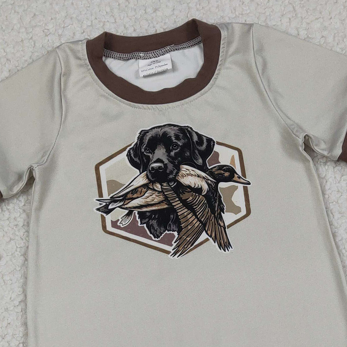 12.26 RTS NO MOQ (In stock)SR3680 Baby Boys Rompers Baby Boys Camo Ducks Dogs Hunting Footie Rompers