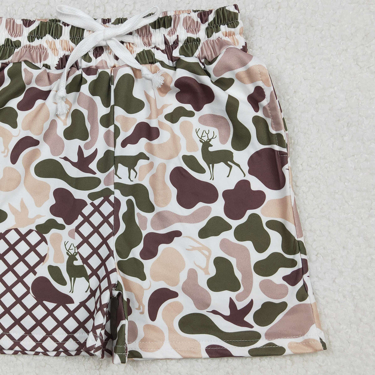 10.23 RTS NO MOQ (In stock)SS0652 Baby Boys Summer Shorts Baby Boys Dog Duck Deer Camo Drip Shorts Bottom