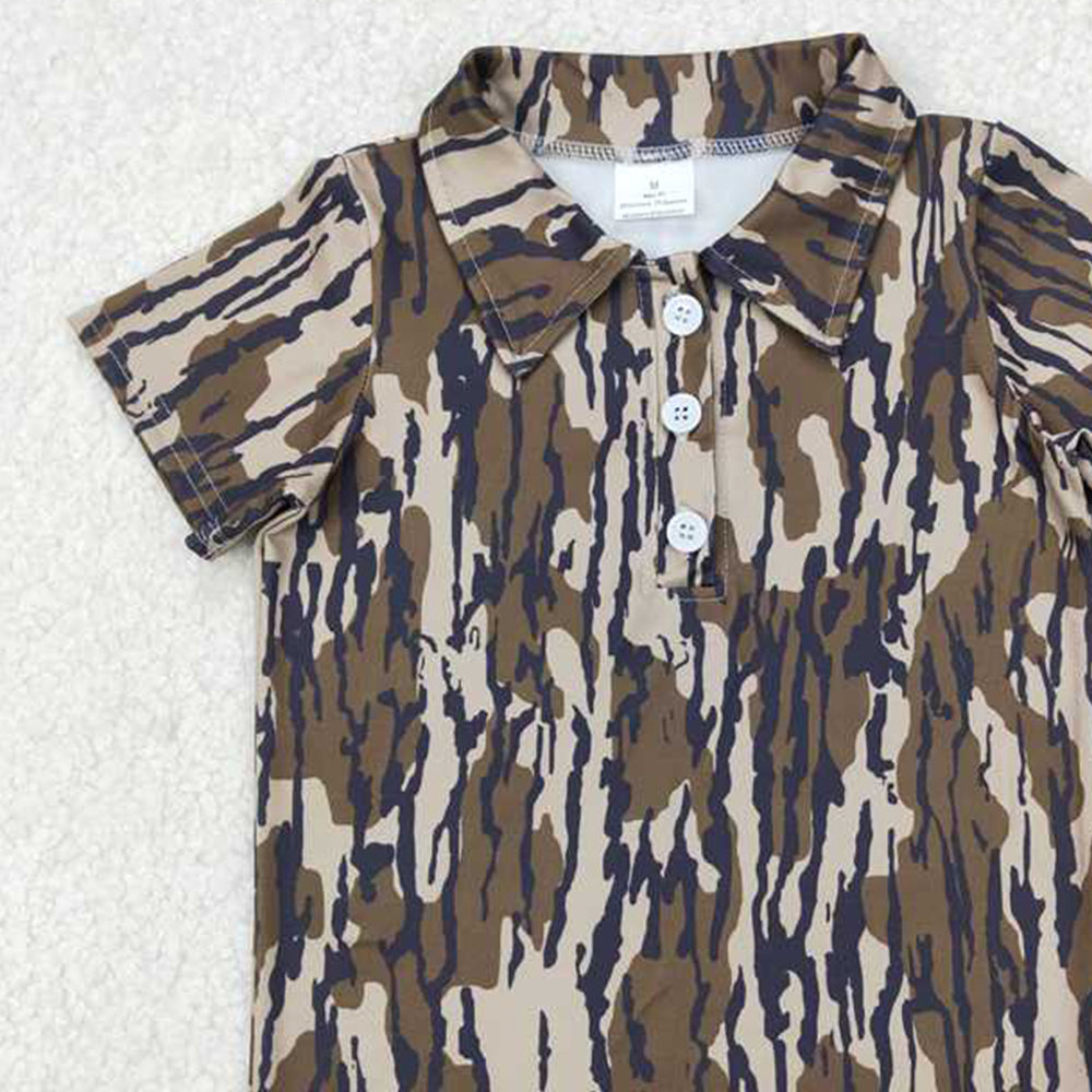 4.12 BT1207 RTS NO MOQ Bottomland camo short sleeves boys polo shirt
