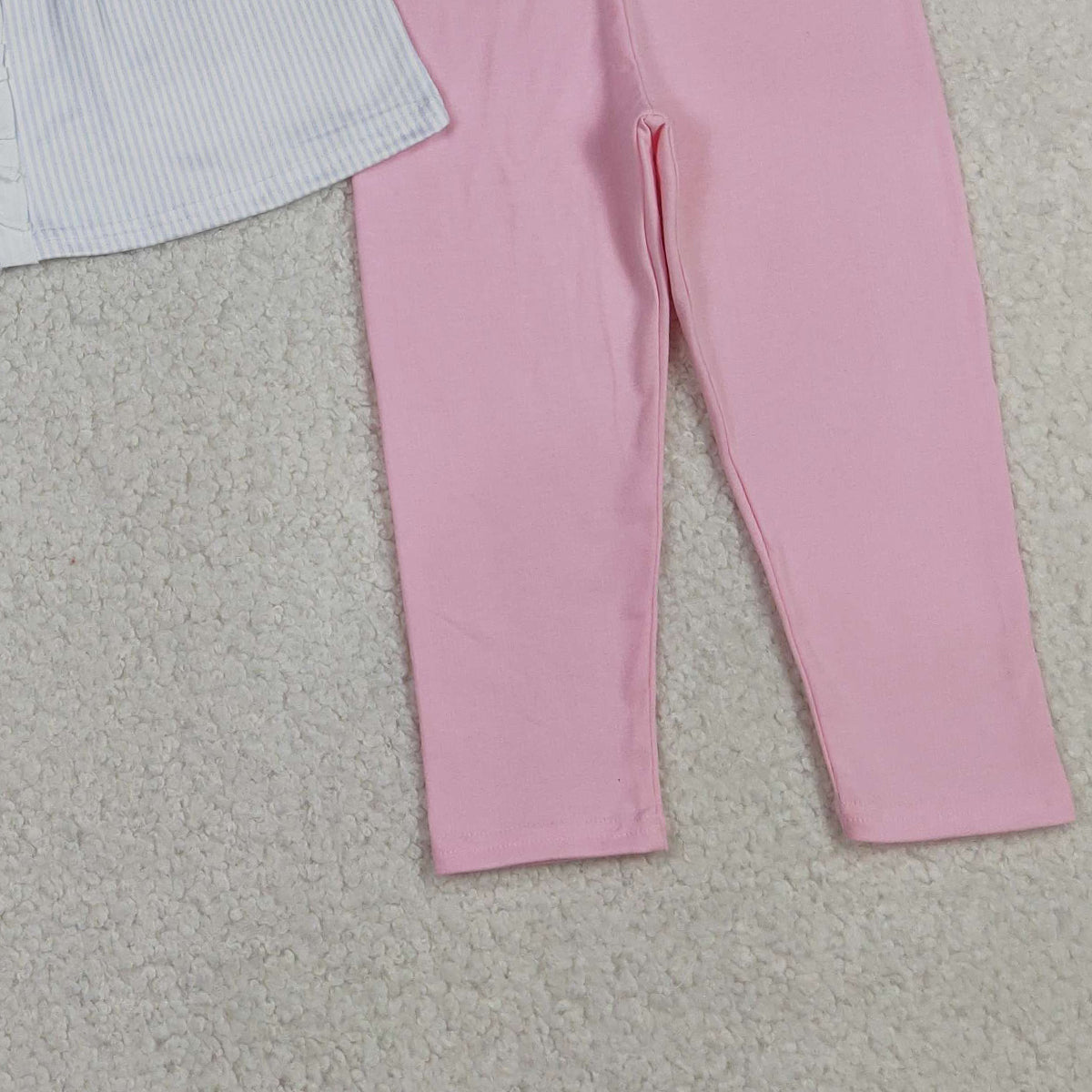 4.9 GLP2909 RTS NO MOQ (In stock )blue stripe pink bows print pink pants girls outfits