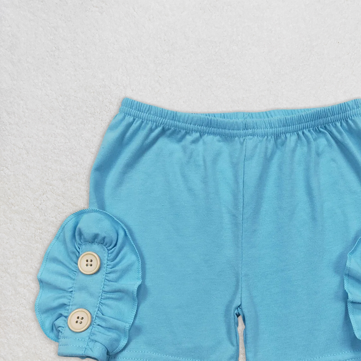 SS0191 RTS NO MOQ Baby Girls Summer Shorts Baby Girls Summer Light Blue Cotton Buttons Shorts