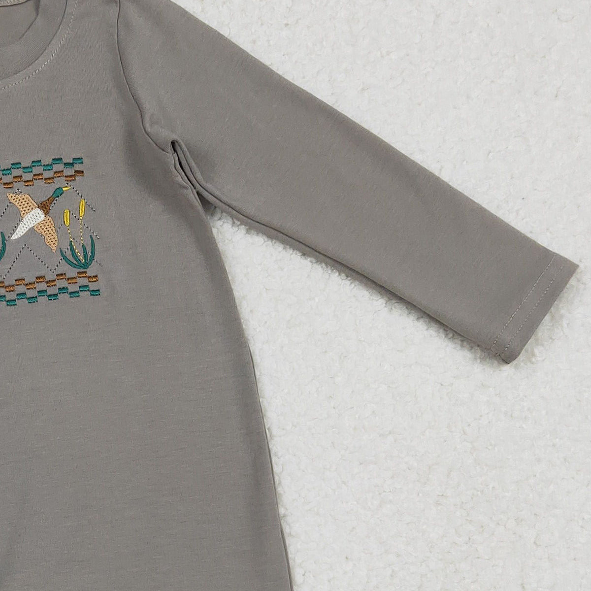 1.6 RTS NO MOQ (In stock)LR2909 Baby Boys Winter Rompers Embroidery Dog Ducks Baby Boys Hunting Rompers