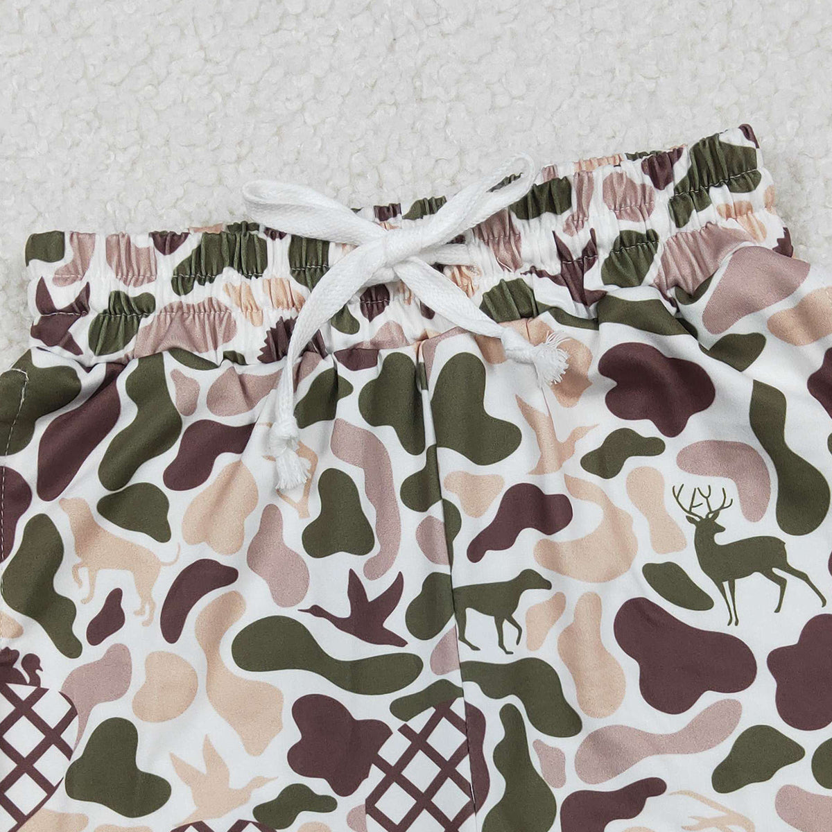 10.23 RTS NO MOQ (In stock)SS0652 Baby Boys Summer Shorts Baby Boys Dog Duck Deer Camo Drip Shorts Bottom