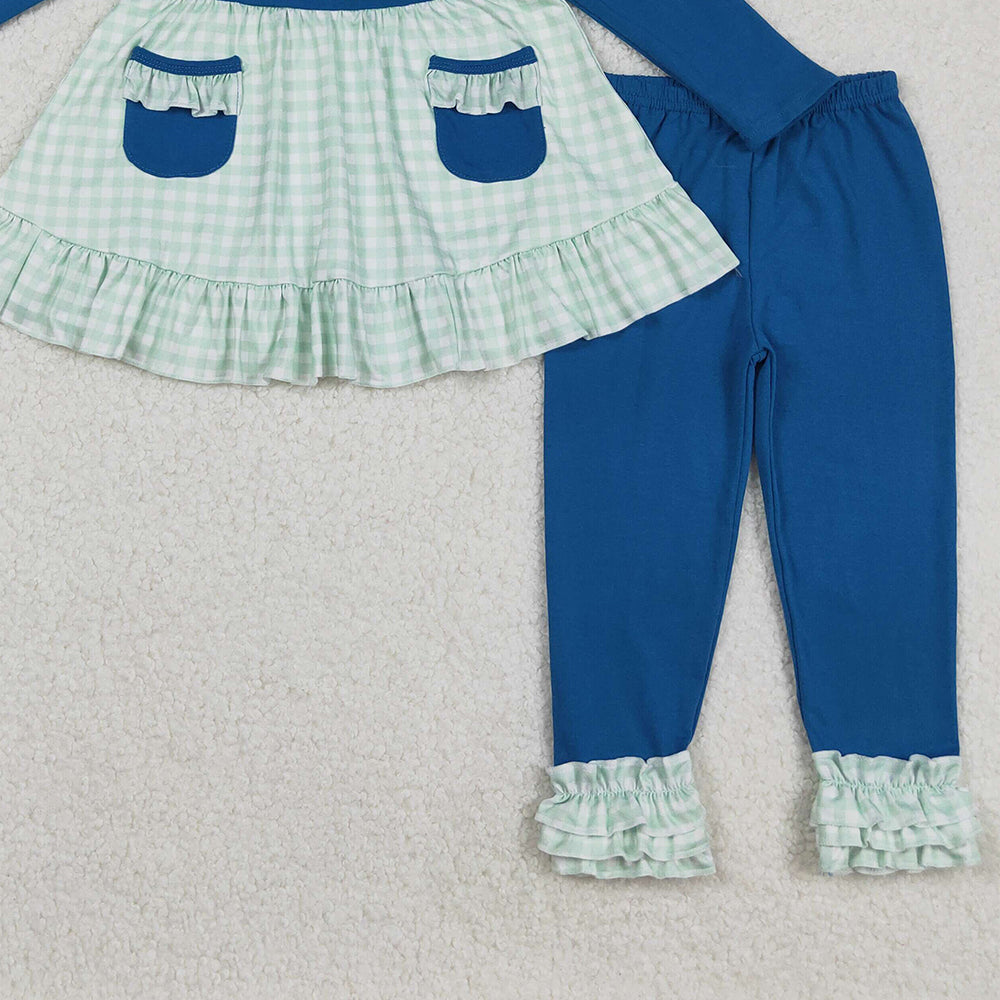 RTS NO MOQ (In stock)GLP2625 Baby Girls Winter Outfits Girls Nativity Pockets Tunic Leggings Christmas Theme Children's Outfit Set for Holiday Events
