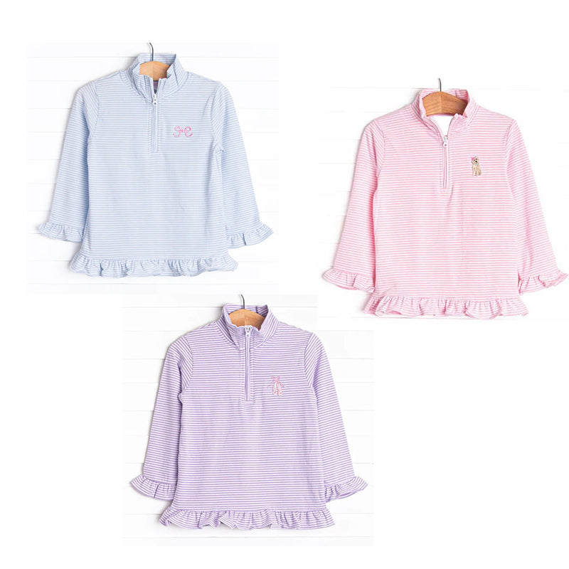 Baby Girls Long Sleeve Zip Pullovers Tops Preorder
