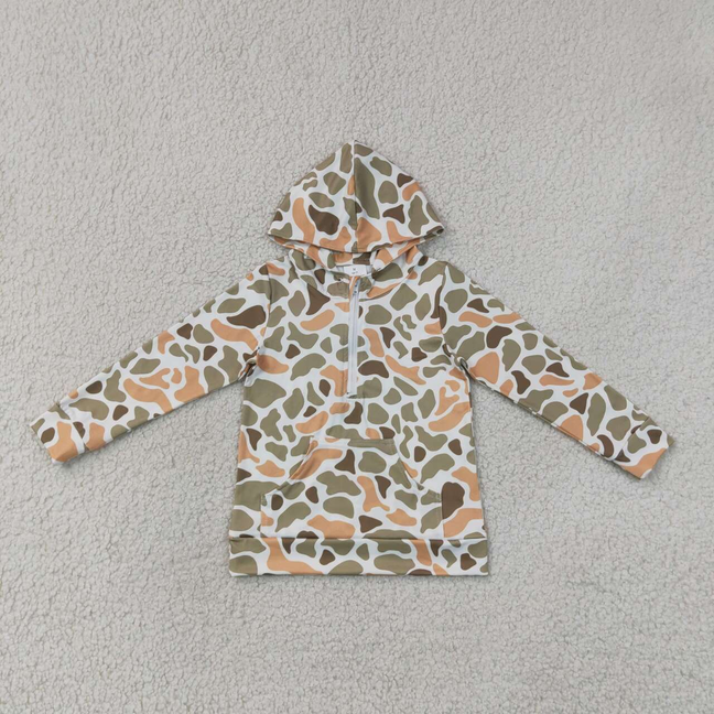 BT1853 RTS NO MOQ (In stock)Baby Boys Deer Dogs Ducks Camo Hunting Zip Pocket Hoodies Top(副本)
