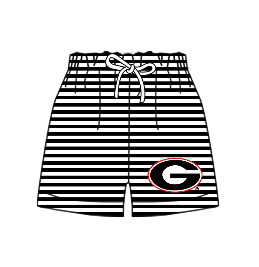 CUSTOM MOQ 5 Cute Comfortable Clothing For Kids Baby Kids Summer Black G Stripe Bottom Team Shorts