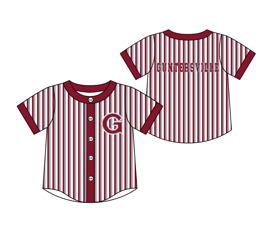 3.6 CUSTOM MOQ 5 Cute Kids Clothing Baby Kids Red Gray G Stripe Short Sleeve Team T-shirts Top