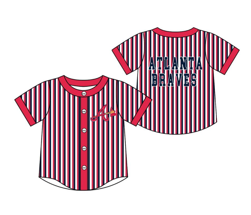 CUSTOM MOQ 5 Cute Kids Clothing Baby Kids Red Black Stripe Short Sleeve Team T-shirts Top