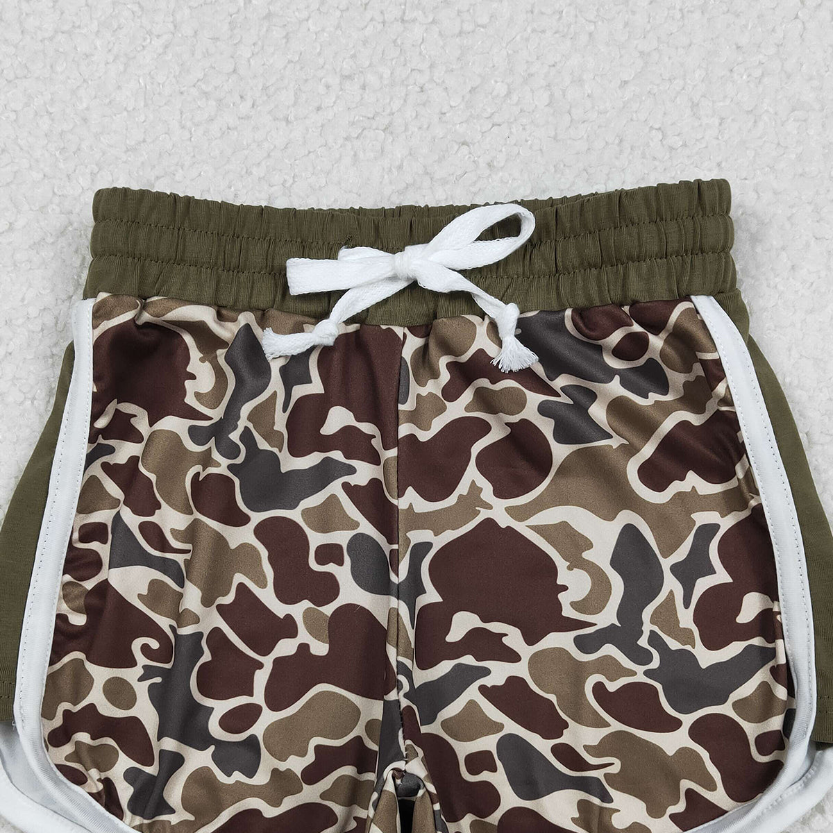 12.19 RTS NO MOQ (In stock)SS0745 Baby Boys Summer Shorts Baby Girls Southern Dark Khaki Camo Shorts Bottom
