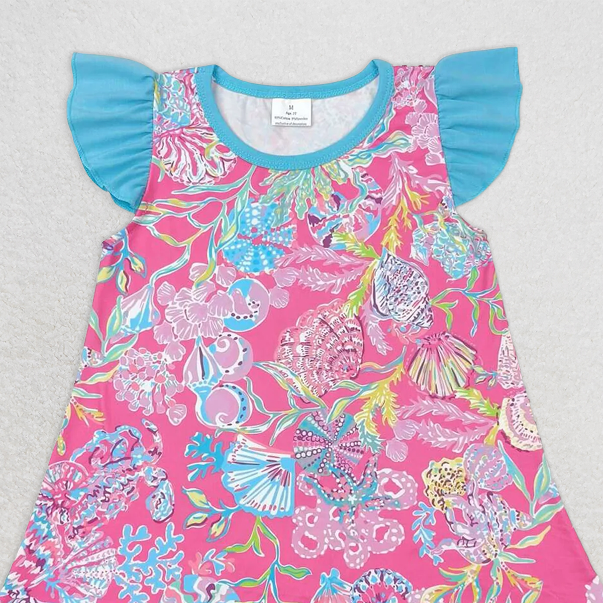 GT0564 RTS NO MOQ Baby Girls Summer Tops Baby Girls Colorful Sell Pearl Tunic Top