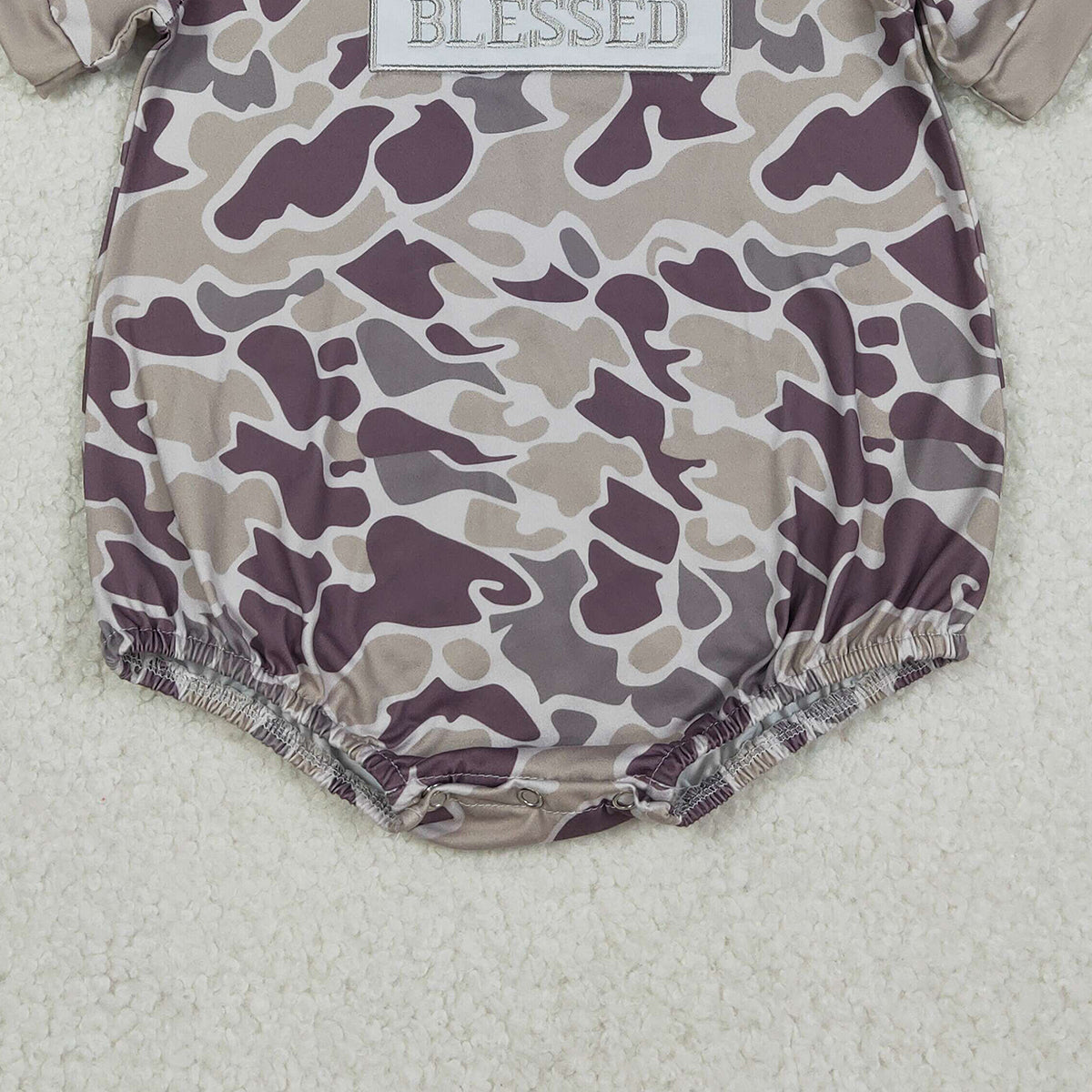 12.5 RTS NO MOQ (In stock)SR3263 Baby Boys Rompers Embroidery Blessed Baby Boys Southern Grey Camo Rompers