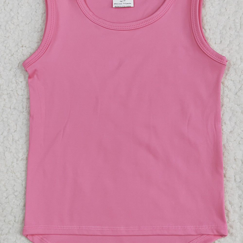 6.25 GT0983RTS NO MOQ Baby Girls Summer Yoga Tank Top Baby Girls Pink Sleeveless Vests Top