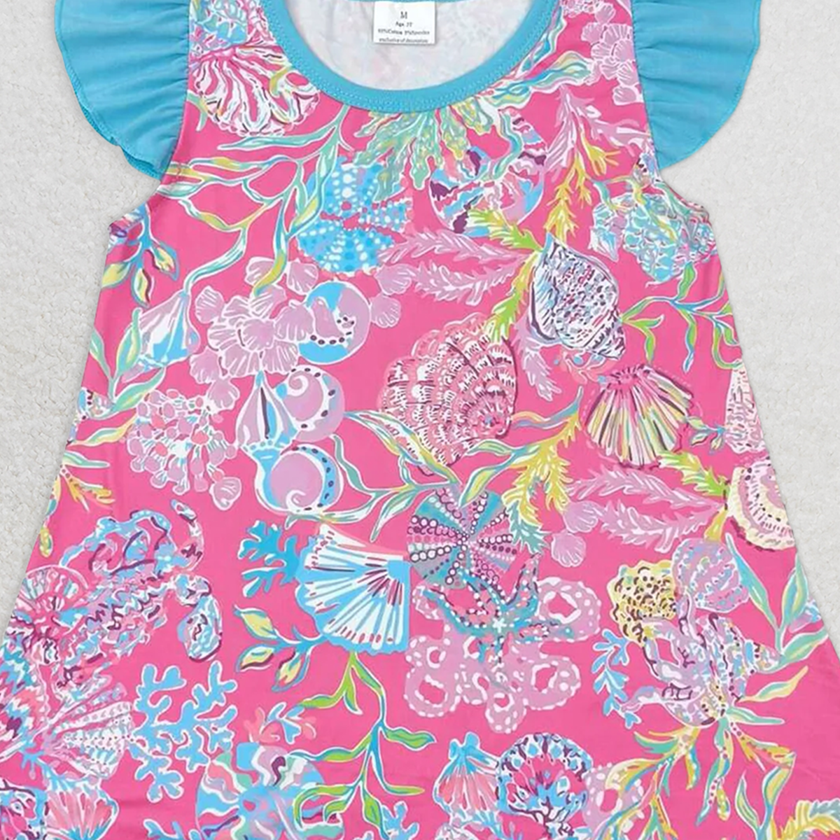 GT0564 RTS NO MOQ Baby Girls Summer Tops Baby Girls Colorful Sell Pearl Tunic Top