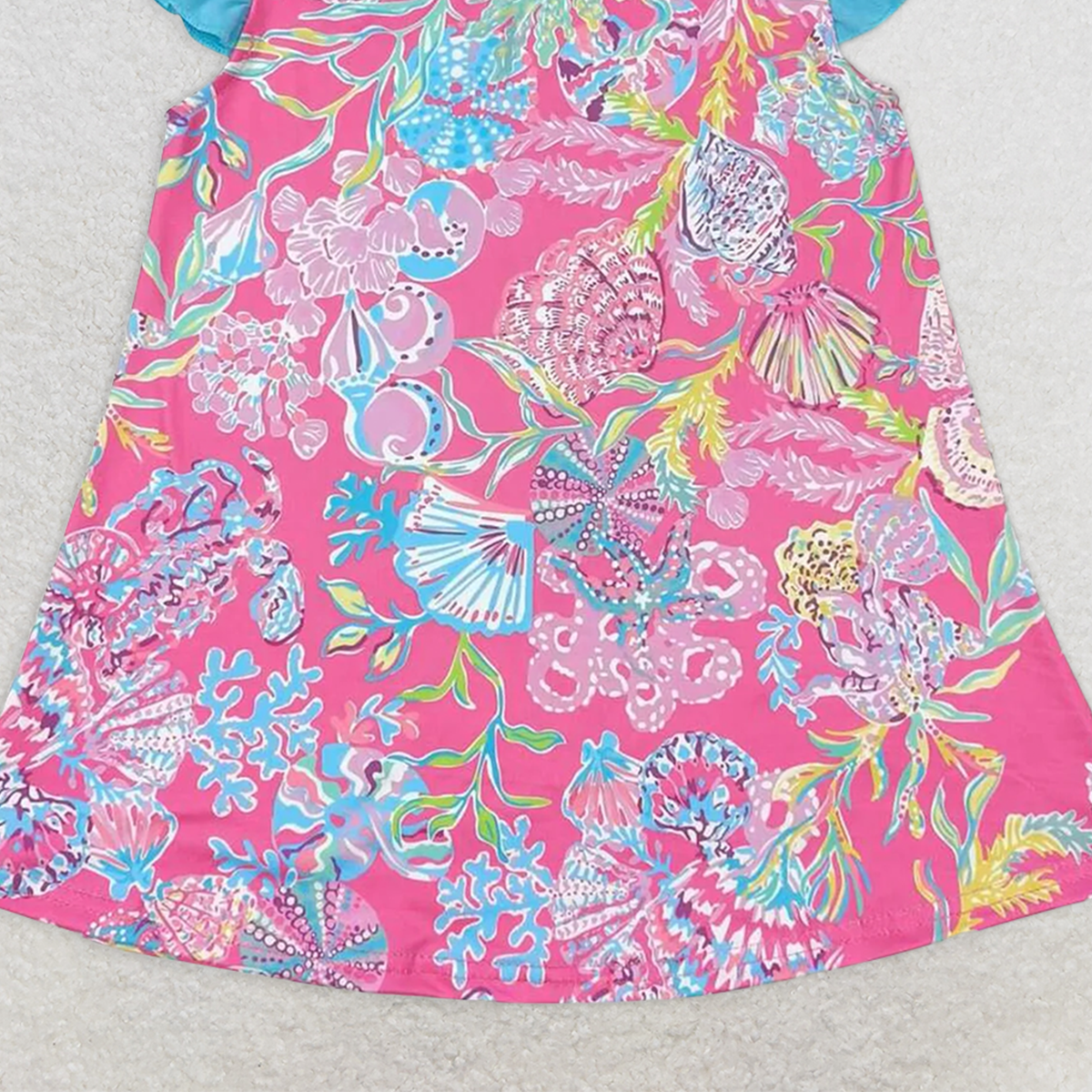 GT0564 RTS NO MOQ Baby Girls Summer Tops Baby Girls Colorful Sell Pearl Tunic Top