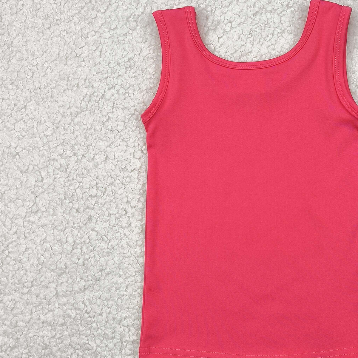4.11 GT0991 RTS NO MOQ Baby Girls Summer Yoga Tank Top Baby Girls Hot Pink Sleeveless Tank Active Top