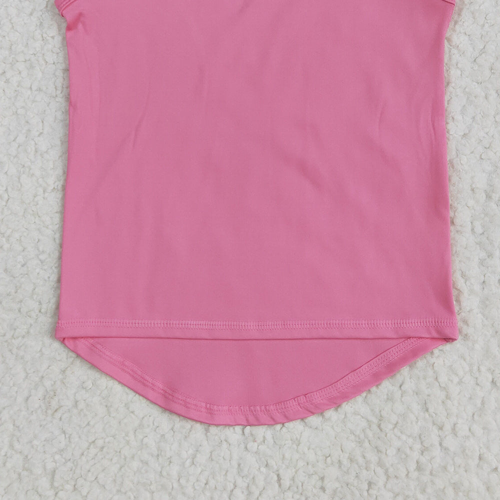6.25 GT0983RTS NO MOQ Baby Girls Summer Yoga Tank Top Baby Girls Pink Sleeveless Vests Top