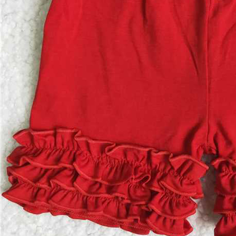 A16-23Red Icing Ruffle Shorts for Girls