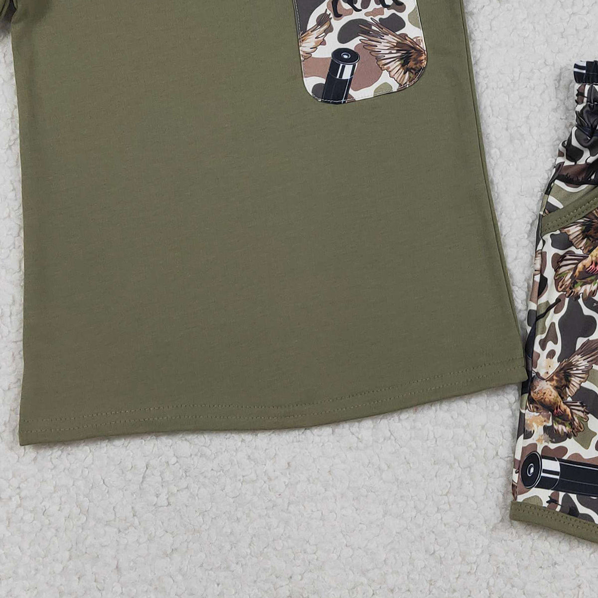 1.27 RTS NO MOQ (In stock)BSSO1847 Baby Boys Shirt Top Ducks Camo Pockets Shorts Hunting Clothes Sets
