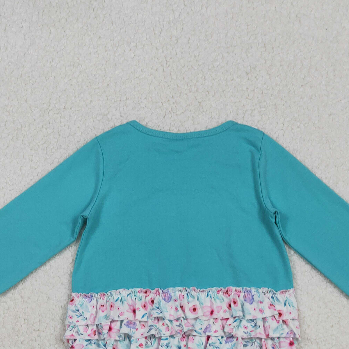 10.20 RTS NO MOQ (In stock)LR2432 Baby Girls Winter Rompers Embroidery Floral Bows Baby Girls Ruffle Collar Bubbly Rompers