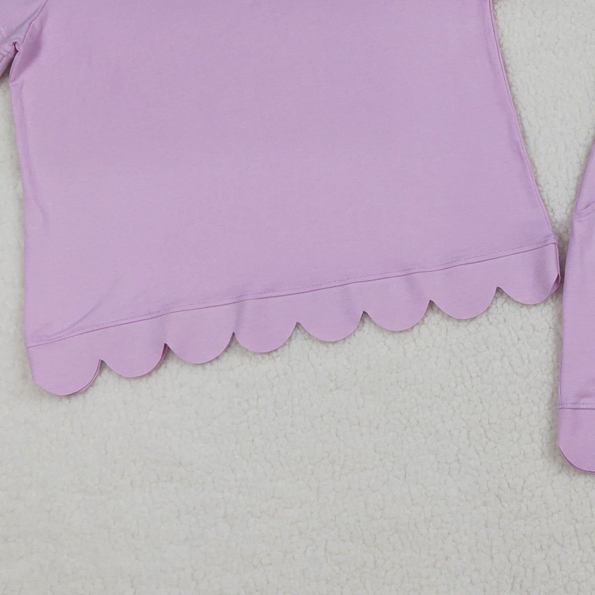 3.24 RTS NO MOQ (In stock)GSSO3201 Adult Women Summer Purple Short Sleeve Shirt Pockets Short Scallop Clothes Set