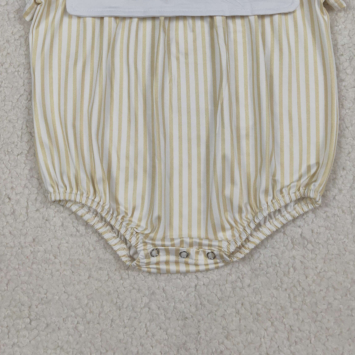 3.19 RTS NO MOQ (In stock)SR3802 Children's Fashion Romper Baby Girls Sleeveless Embroidery Cross Yellow Stripe Romper