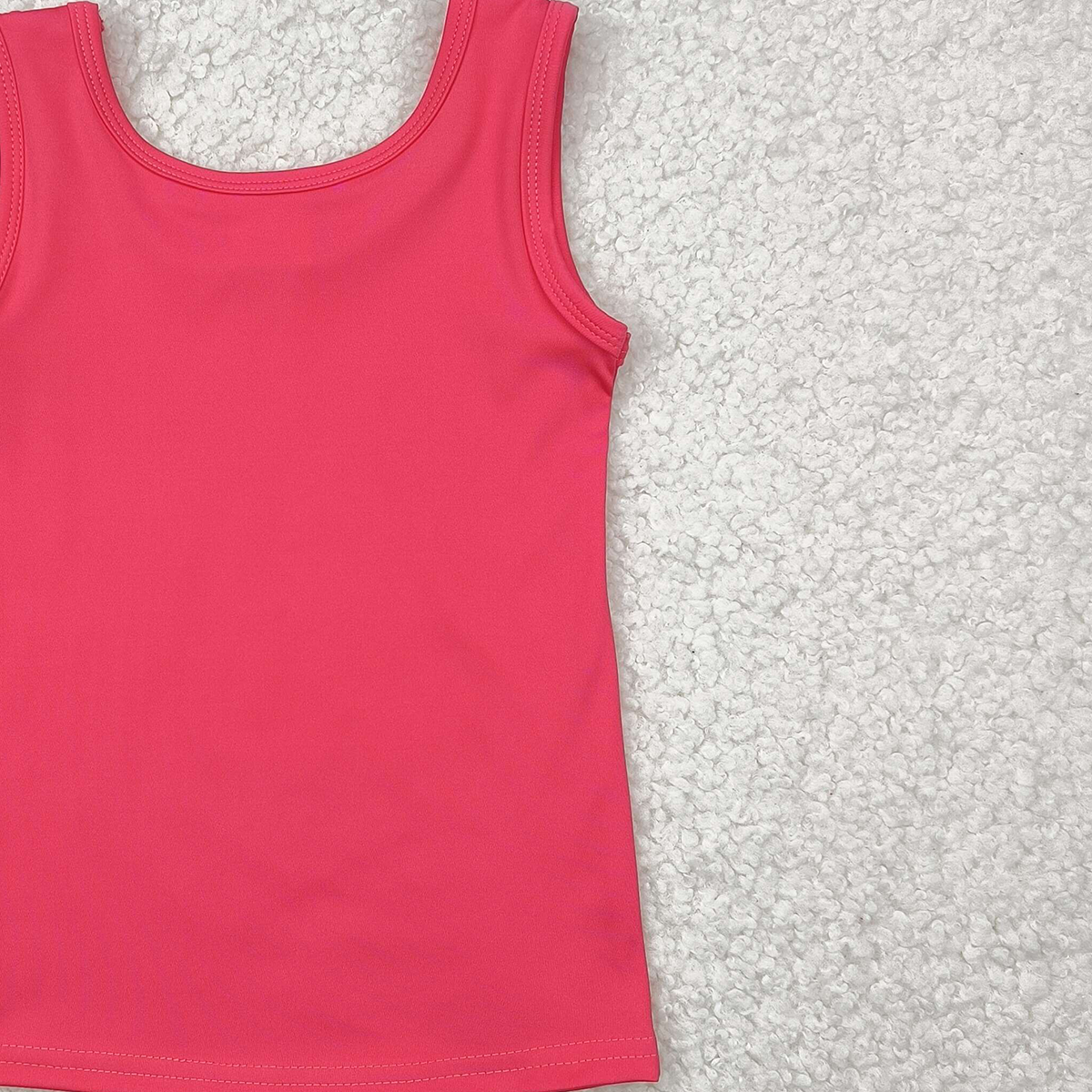 4.11 GT0991 RTS NO MOQ Baby Girls Summer Yoga Tank Top Baby Girls Hot Pink Sleeveless Tank Active Top