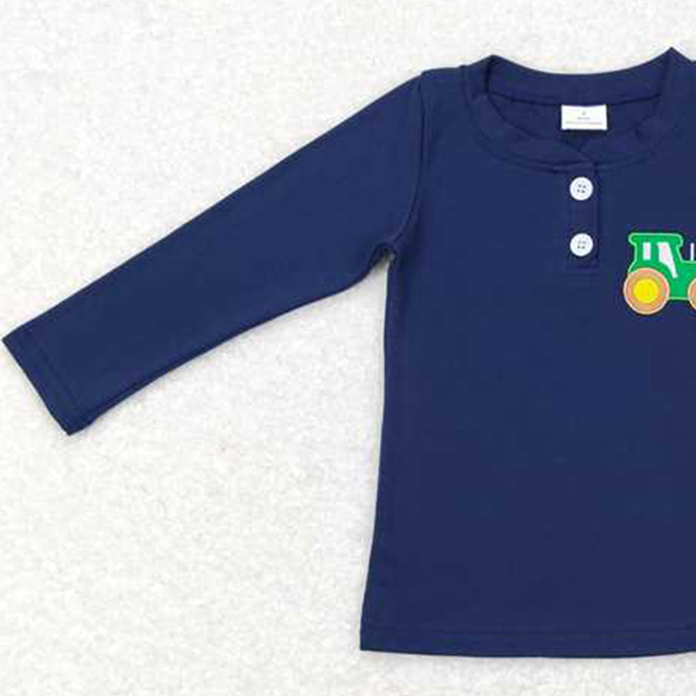 4.12 GT0355 RTS NO MOQ Long sleeves blue tractor kids boy hunting shirt