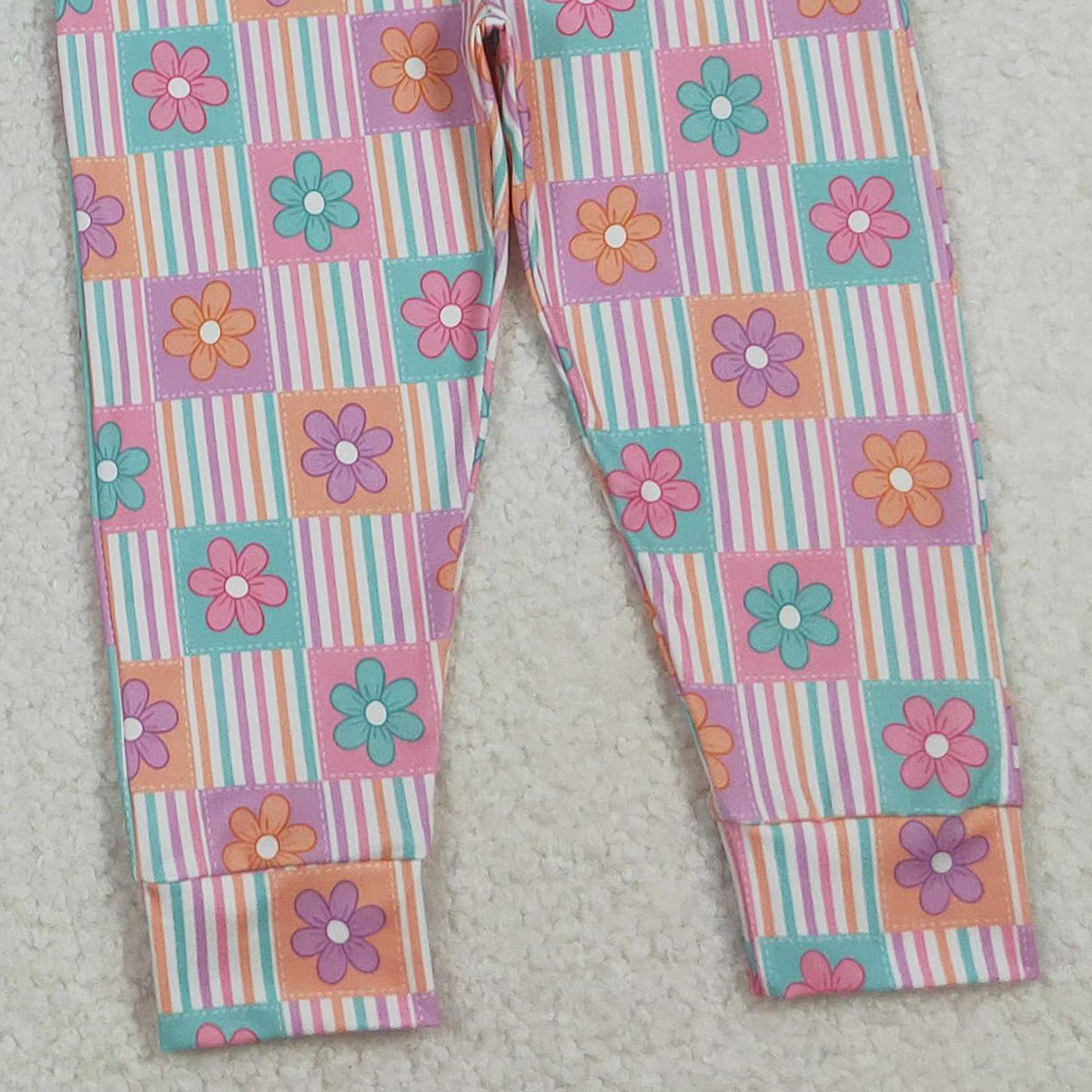 10.14 RTS NO MOQ (In stock)GLP2853 Baby Girls Flowers Checked Hoodies Pockets Legging Pants Clothes Sets
