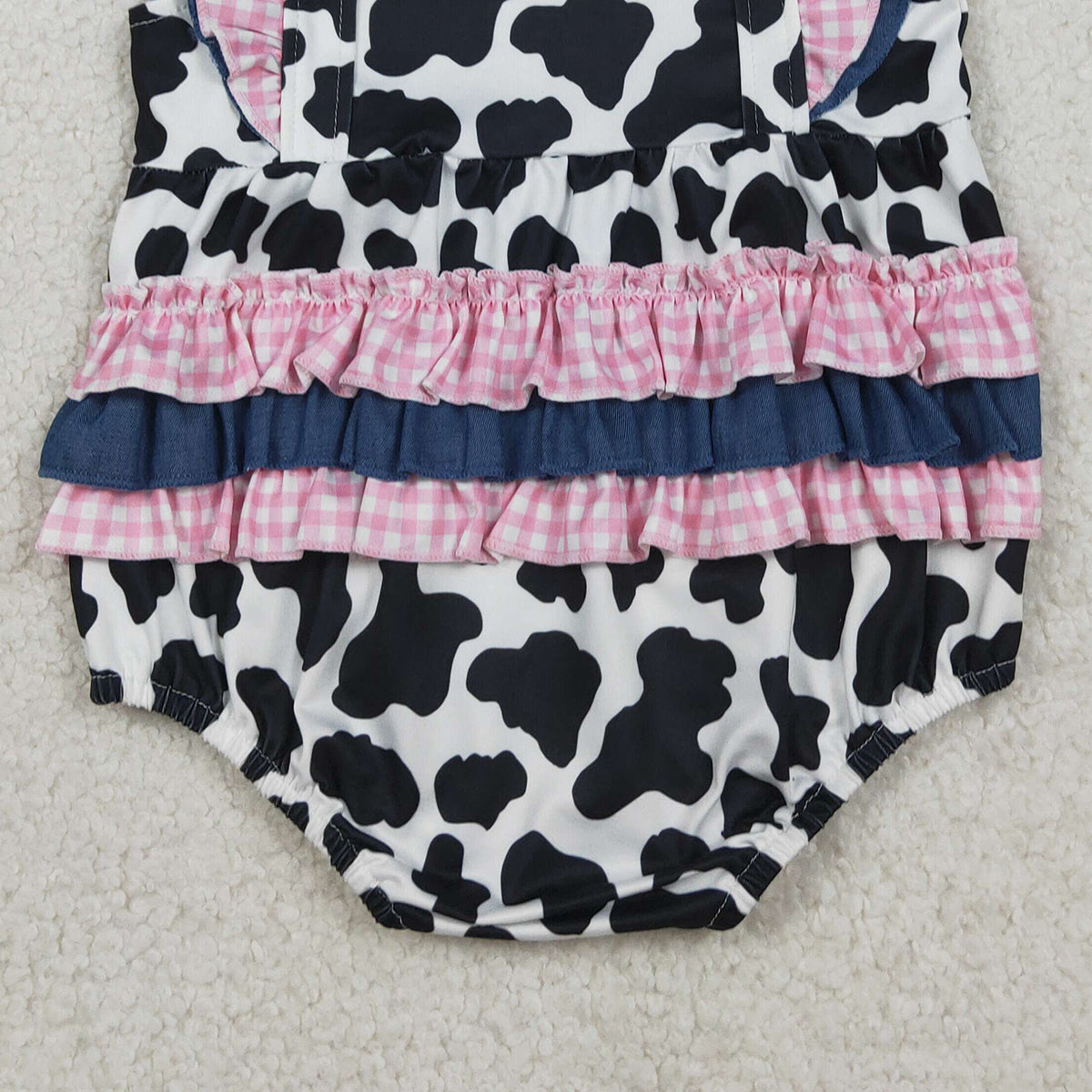 3.31 RTS NO MOQ (In stock)SR3898 Flutter sleeves ruffle baby girls summer romper