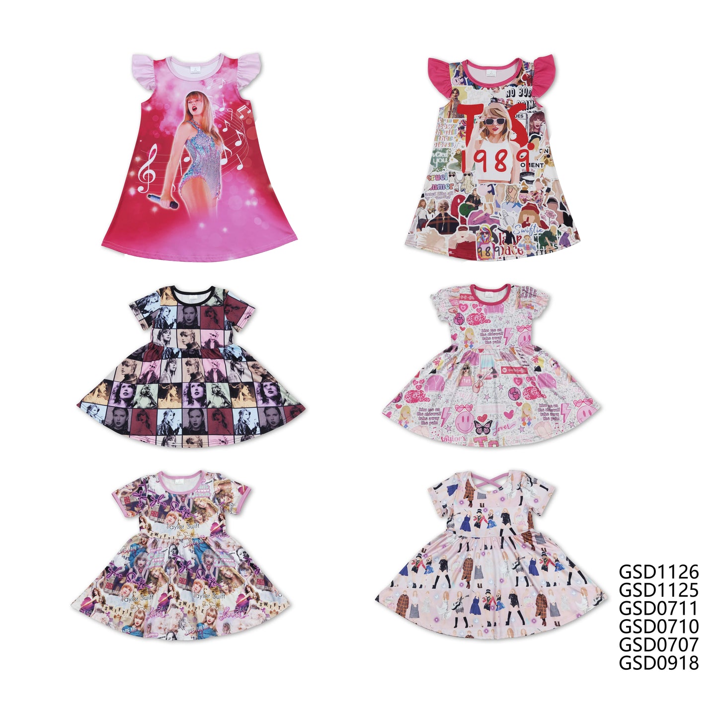 Baby Girls Female Singer Concert Collection Short Sleeve Dress