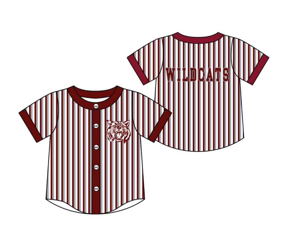 3.6 CUSTOM MOQ 5 Cute Kids Clothing Baby Kids Red Gray Cat Stripe Short Sleeve Team T-shirts Top