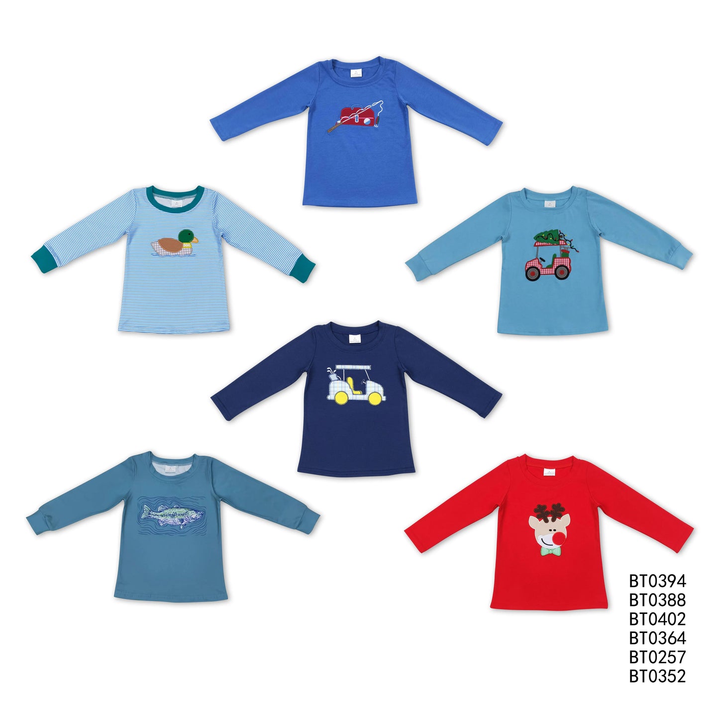 Baby Boys Solid Long Sleeve Tees: Trucker Print & Animal Print Styles