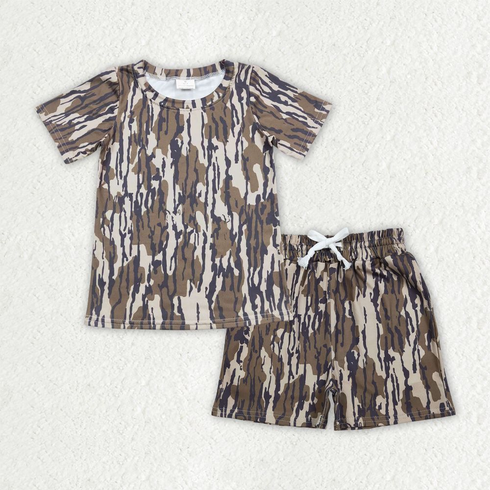 12.6 RTS Sibling Baby Boys Southern Camo Top Pockets Shorts Clothes Sets