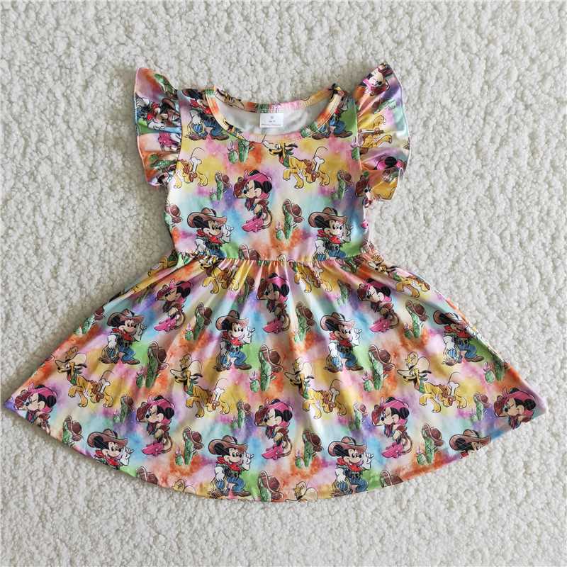 B11-12O-Neck puffy sleeves dress