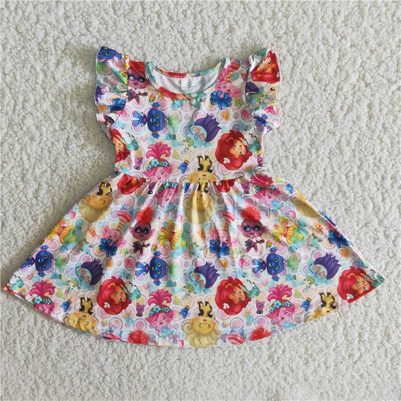 B13-12baby girls soft puffy sleeves dress