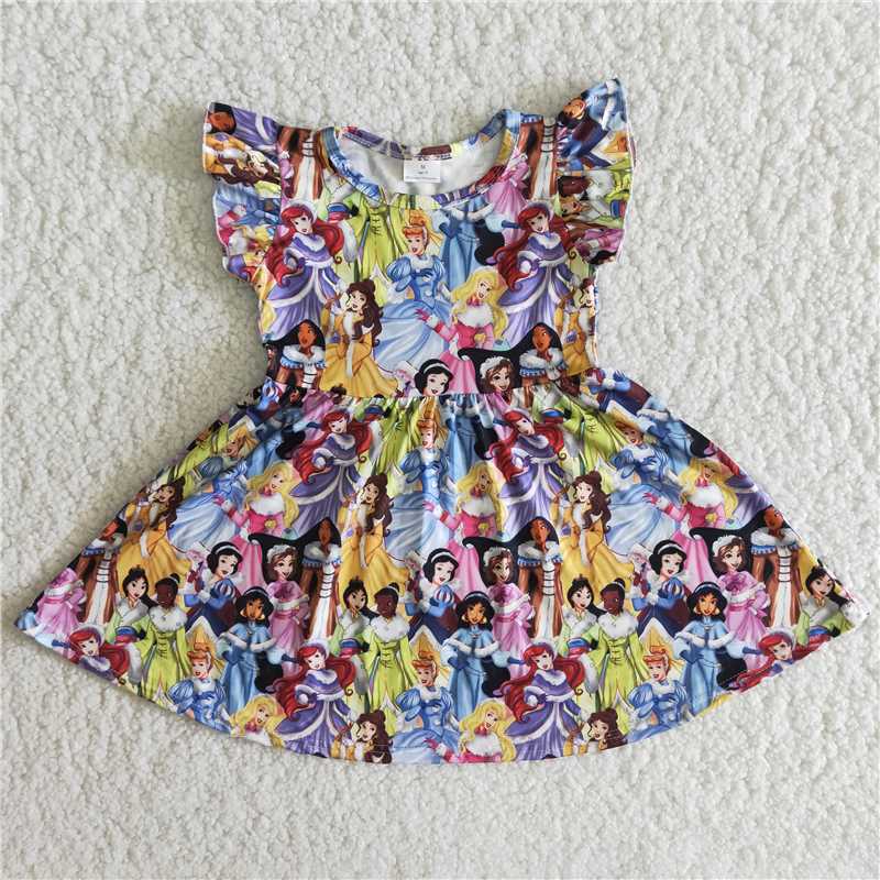 B15-22girl princess flutter sleeves dress