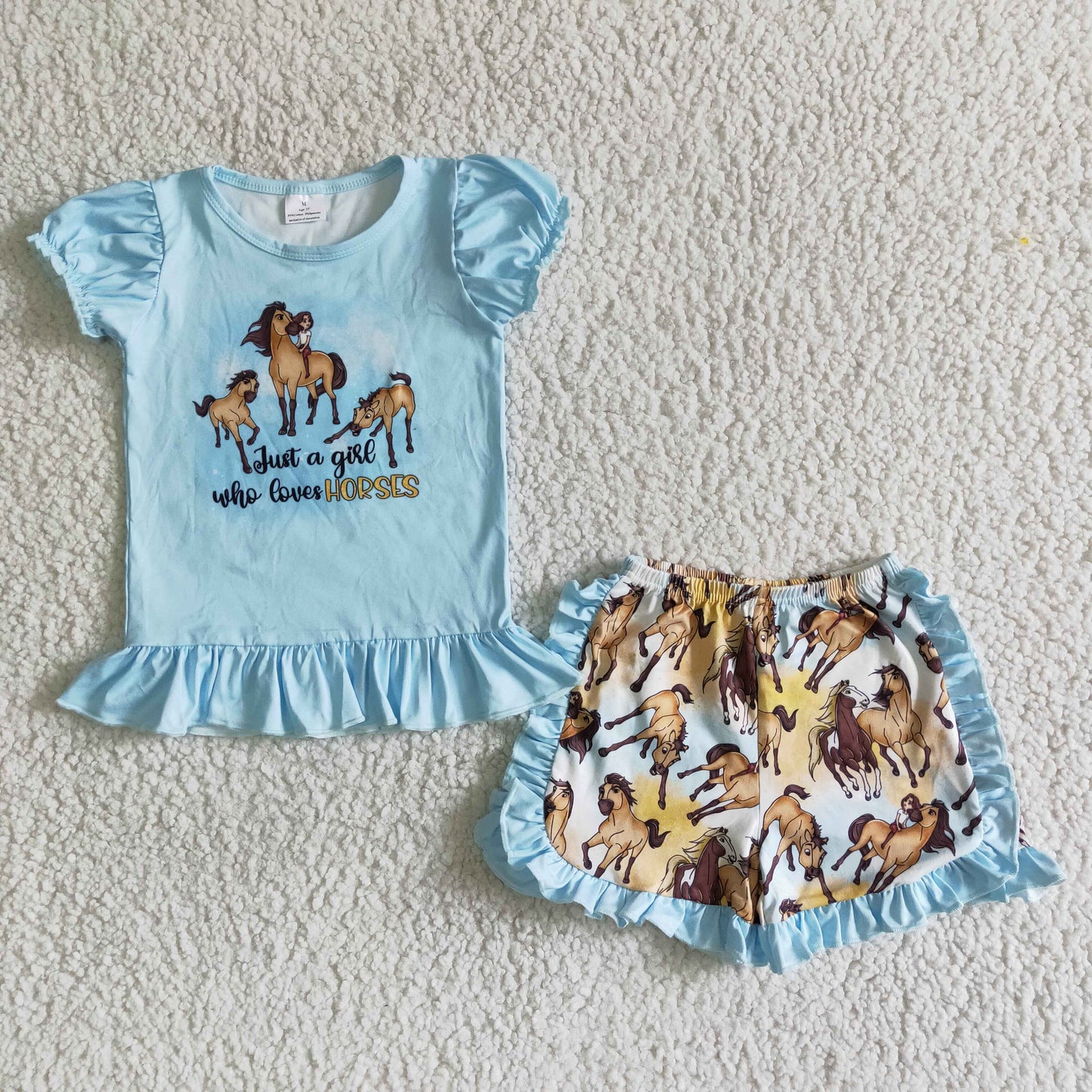 B17-30 Sales New RTS NO MOQ Clearance Just a girl who loves horses girls summer outfits