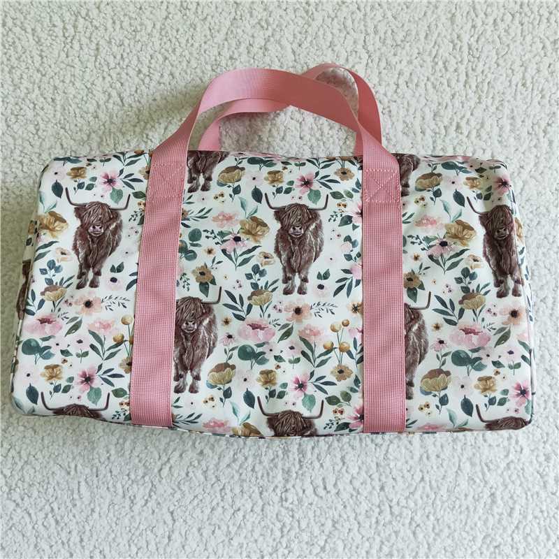 USA Warehouse (IN STOCK)BA0008 Highland Cow Print Travel Bags Fashionable Luggage Organizer Handbag
