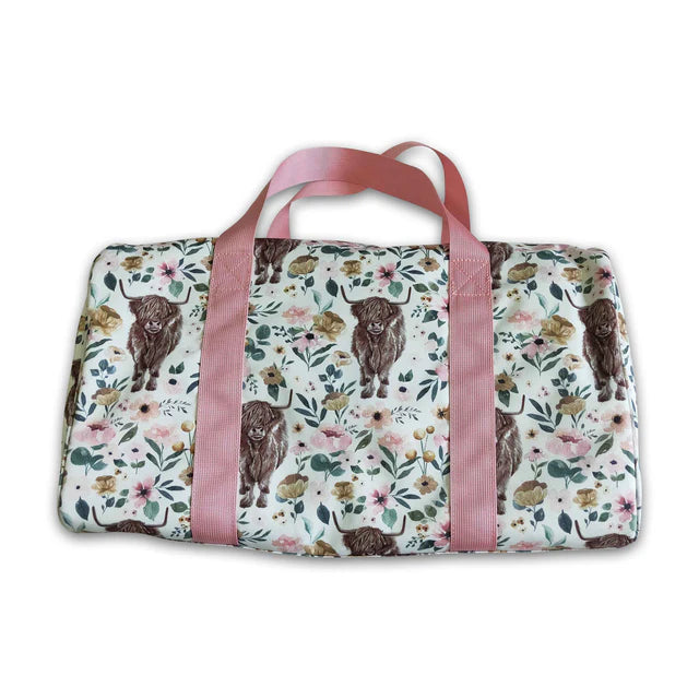 USA Warehouse (IN STOCK) Sibling Ruffle Floral Print Gym Duffle Bags