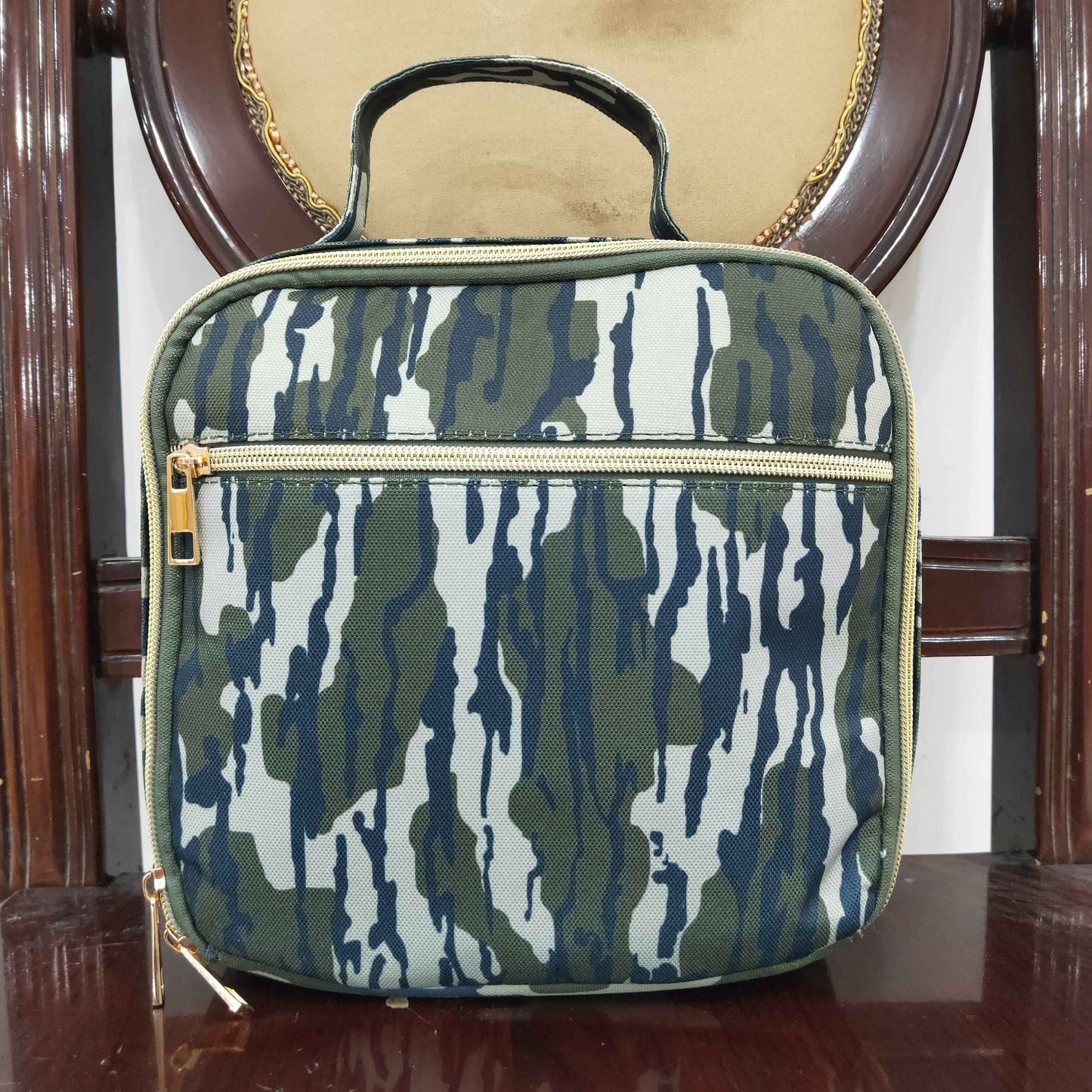 BA0228Bottomland camo print kids lunch box bag