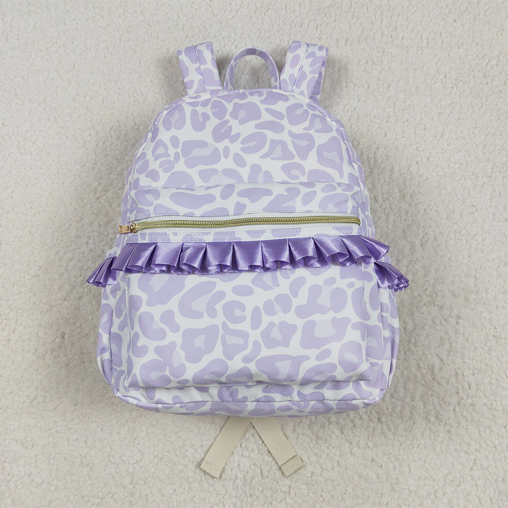 USA Shop (in stock) BA0239 RTS NO MOQ Baby Bags Baby Kids Girls Lavender Leopard Backpack Zip Back Bags