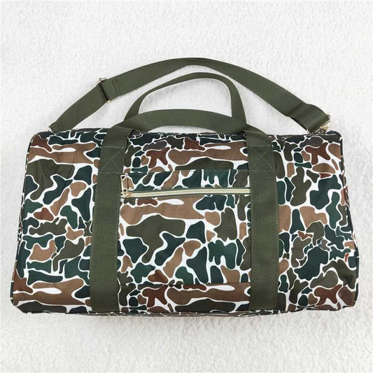 USA Warehouse (IN STOCK)BA0264 Brown Camouflage Sport Gym Duffel Bag Lightweight Polyester Messenger Shoelace Closure for Young People