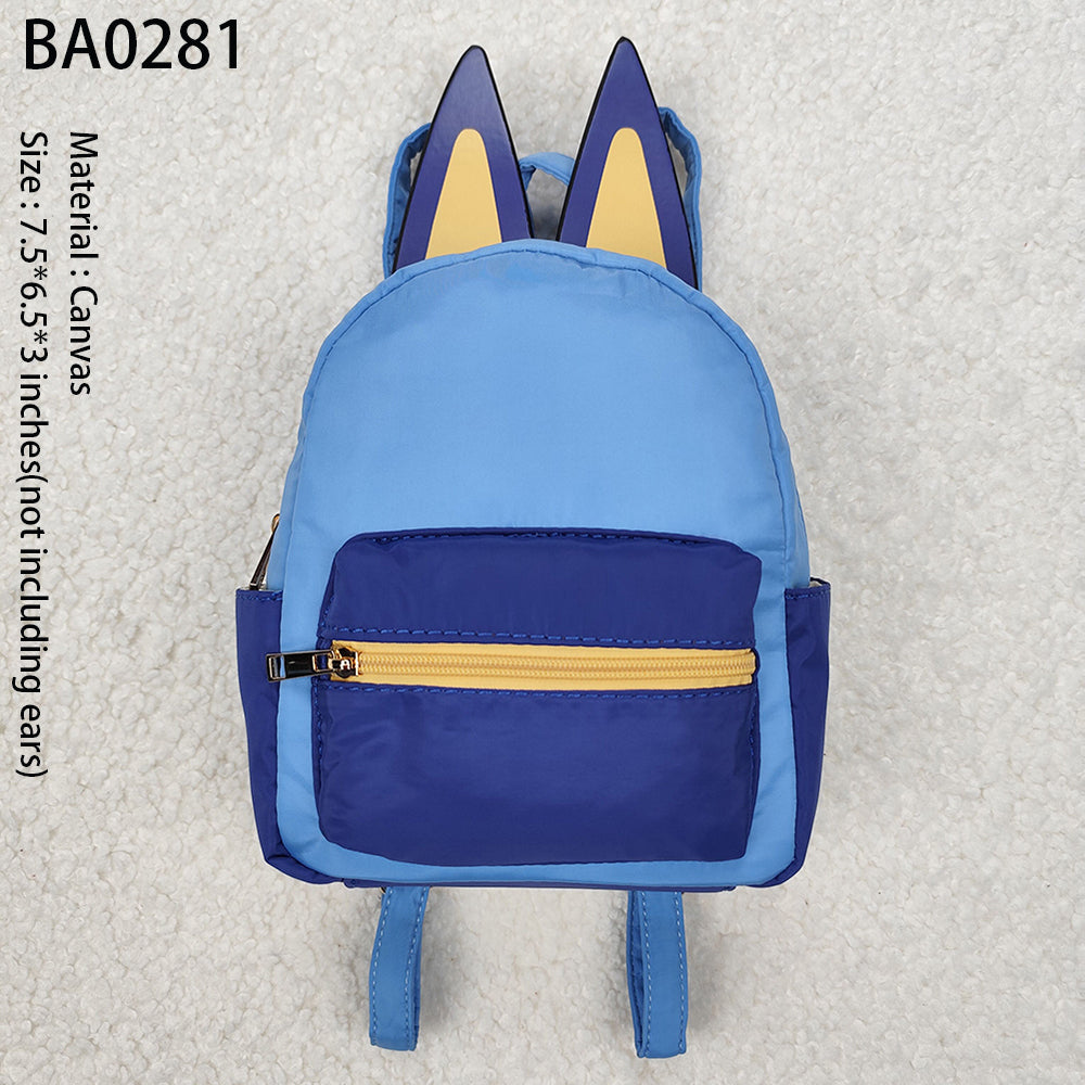 BA0281 New Rts No Moq 8-9 Days By Air Arrived it Blue Dog Print Backpack Ears Kids Baby Backpacks for Boys And Girls Cute Animal Shaped School Bag Children's Bookbag