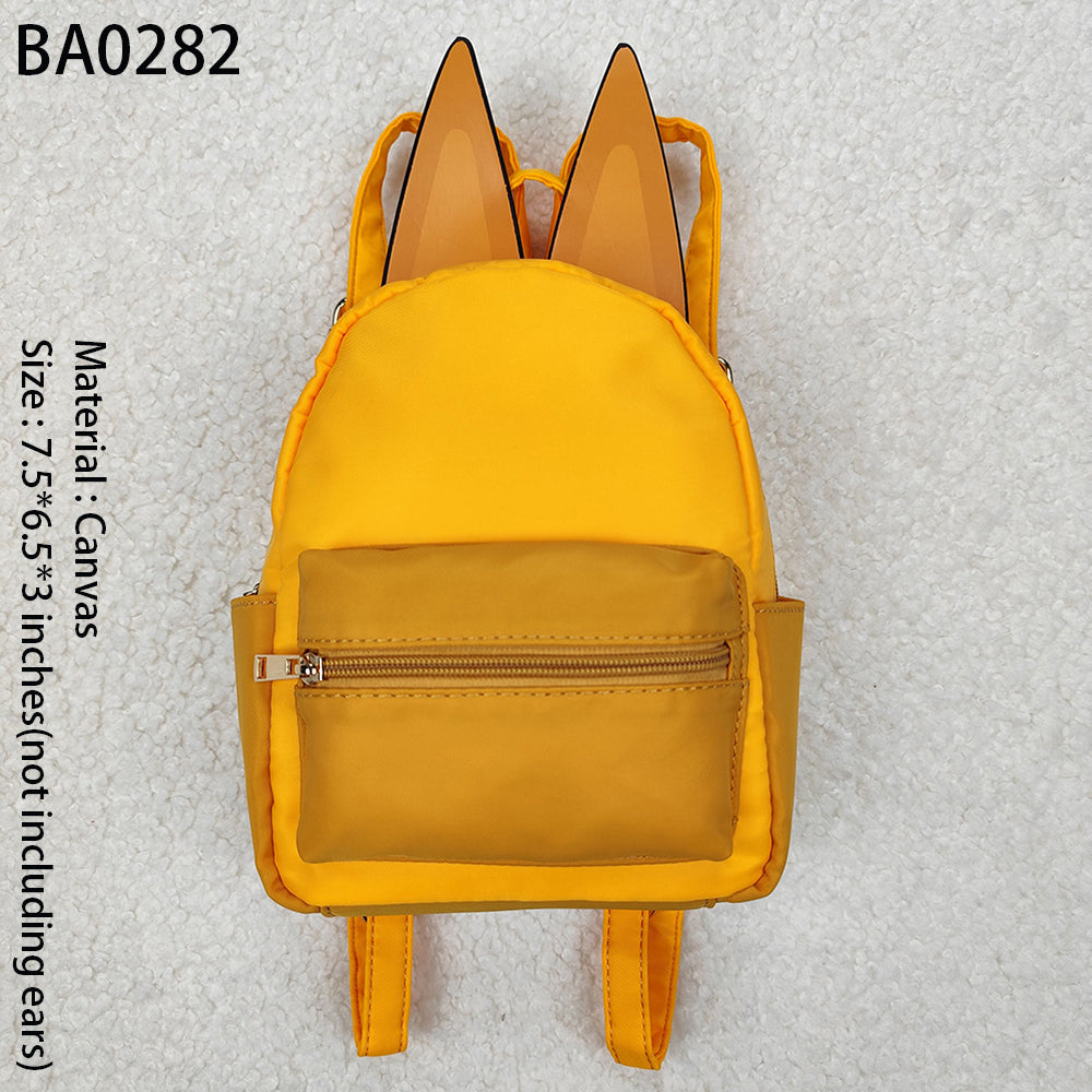 BA0282New Rts No Moq 8-9 Days By Air Arrived it Yellow Dog Print Backpack for Baby Kids Ears Detail Cute Animal Theme Kids' School Bag Unisex Infant Travel Backpack